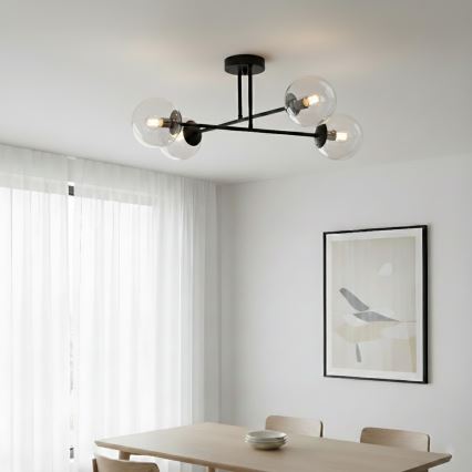 Brilagi - Prisadený luster MALIVA 4xE14/15W/230V čierna/číra