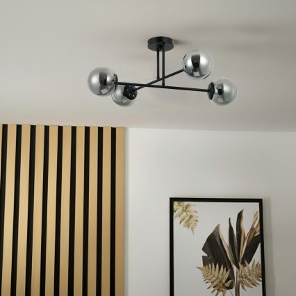 Brilagi - Prisadený luster MALIVA 4xE14/15W/230V čierny/dymový
