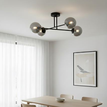 Brilagi - Prisadený luster MALIVA 4xE14/15W/230V čierny/dymový