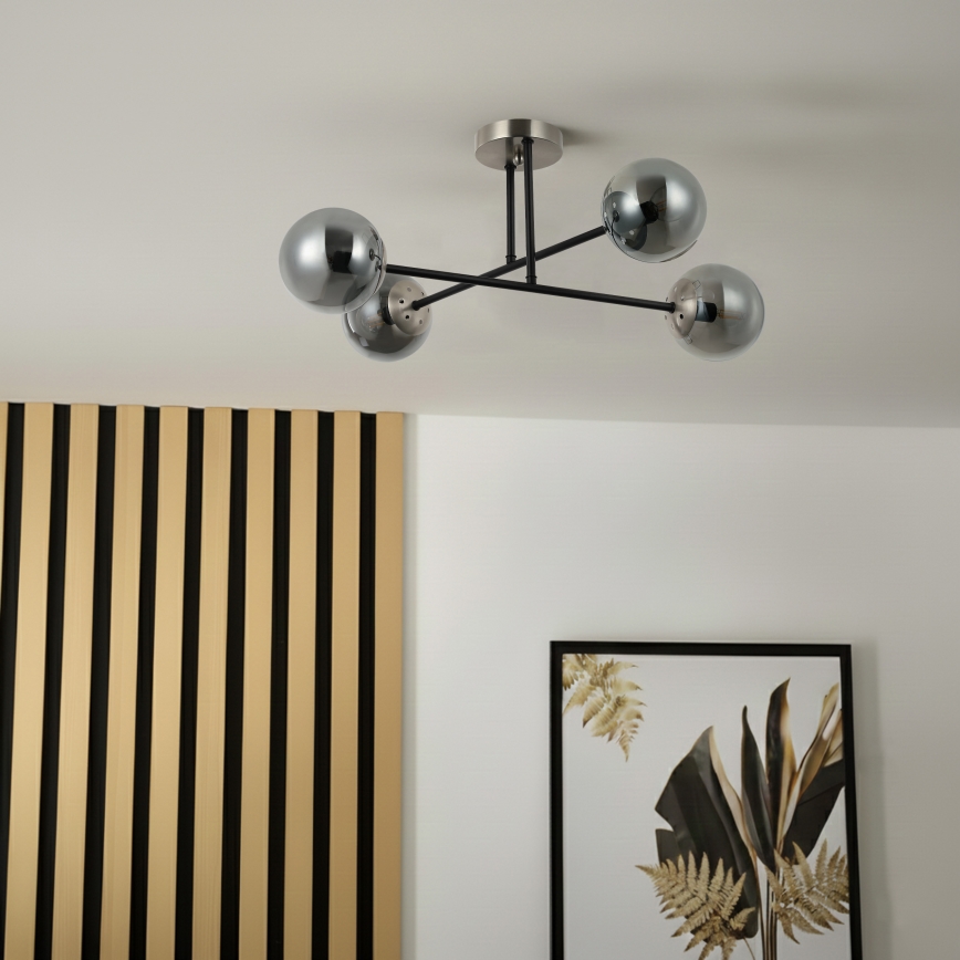 Brilagi - Prisadený luster MALIVA 4xE14/15W/230V matný chróm/dymová