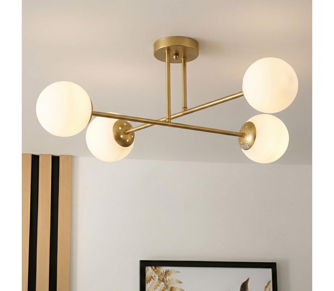 Brilagi - Prisadený luster MALIVA 4xE14/15W/230V zlatá/biela 8590828080473