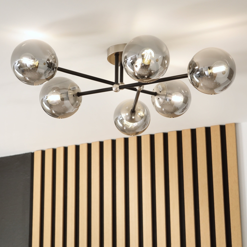 Brilagi - Prisadený luster MALIVA 6xE14/15W/230V matný chróm/dymový