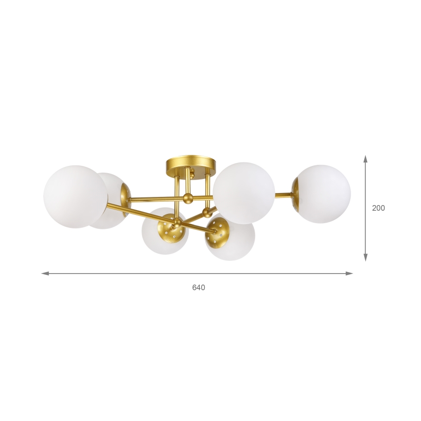 Brilagi - Prisadený luster MALIVA 6xE14/15W/230V zlatá/biela