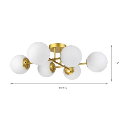 Brilagi - Prisadený luster MALONY 6xE14/20W/230V zlatý