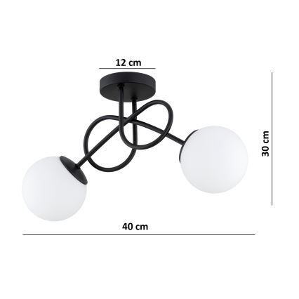 Brilagi - Prisadený luster MILO 2xE27/60W/230V čierny