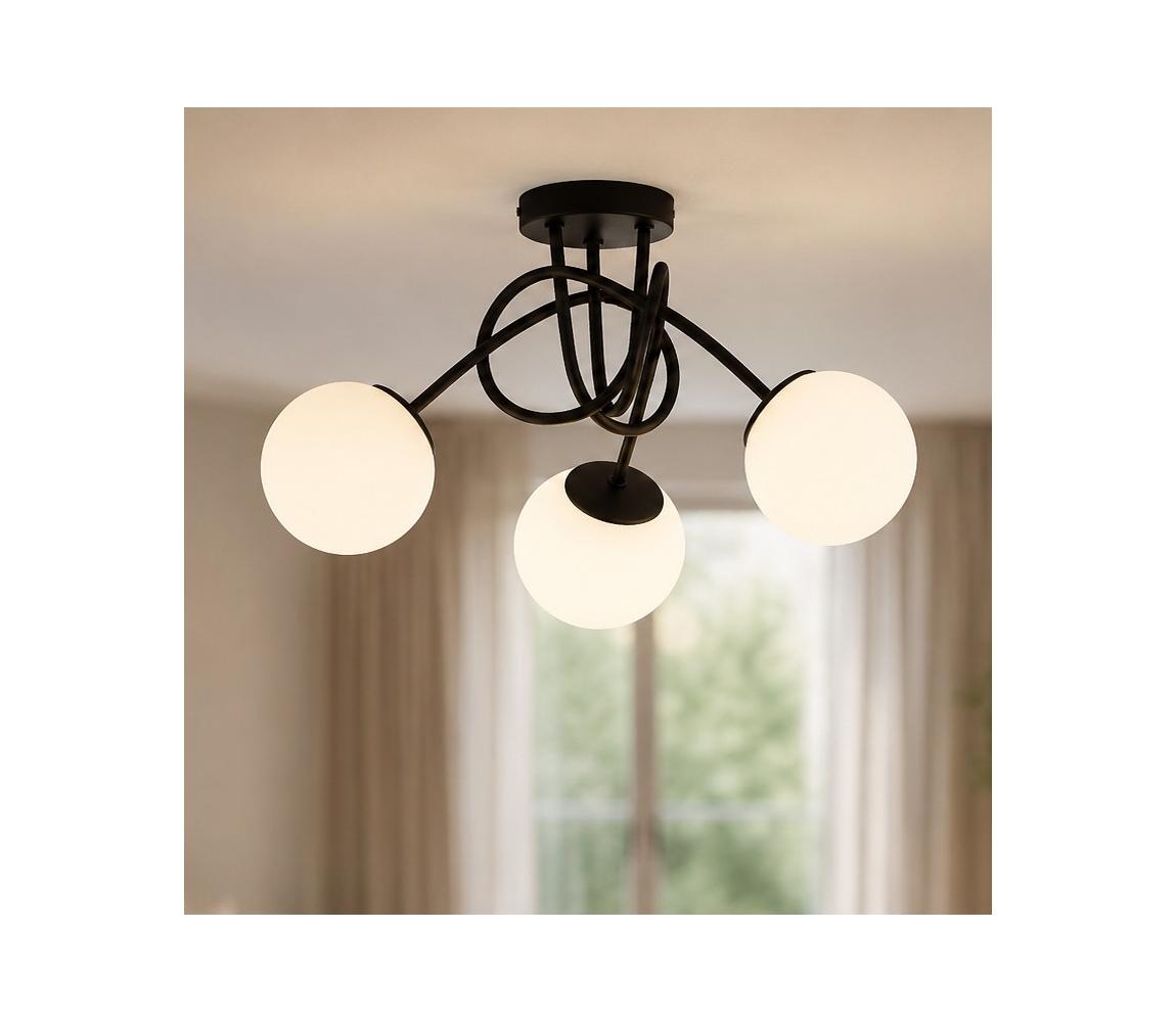 Brilagi - Prisadený luster MILO 3xE27/60W/230V čierna 60-019B