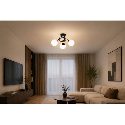 Brilagi - Prisadený luster MILO 3xE27/60W/230V čierna