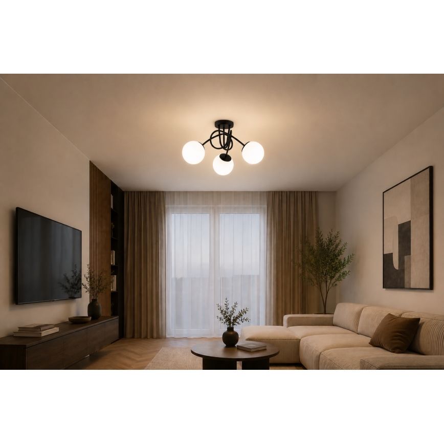 Brilagi - Prisadený luster MILO 3xE27/60W/230V čierna
