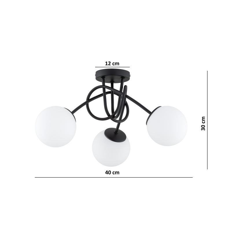 Brilagi - Prisadený luster MILO 3xE27/60W/230V čierna
