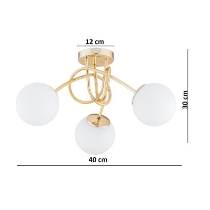 Brilagi - Prisadený luster MILO 3xE27/60W/230V zlatý