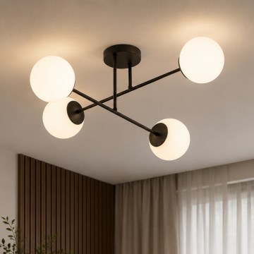 Brilagi - Prisadený luster MILO 4xE27/60W/230V čierny