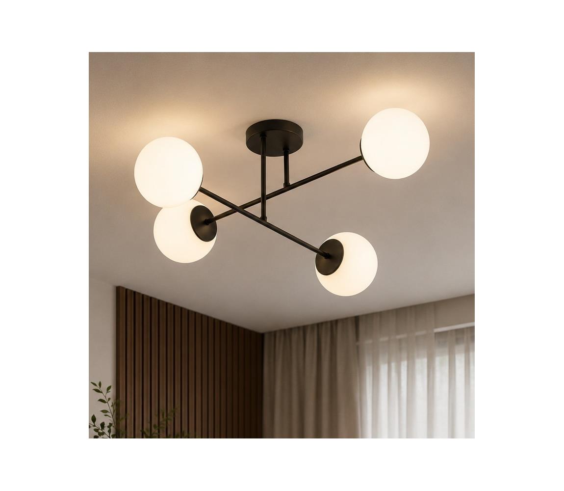 Brilagi - Prisadený luster MILO 4xE27/60W/230V čierny 60-016B