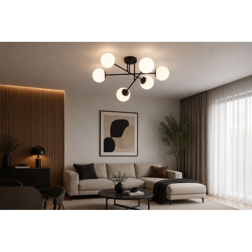 Brilagi - Prisadený luster MILO 6xE27/60W/230V čierna
