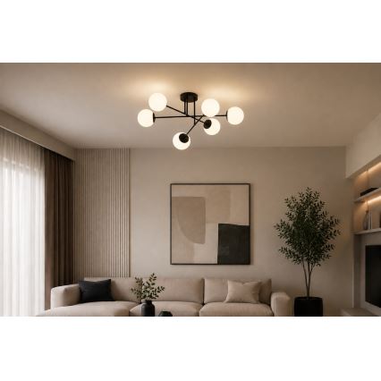 Brilagi - Prisadený luster MILO 6xE27/60W/230V čierna