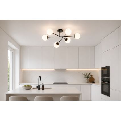 Brilagi - Prisadený luster MILO 6xE27/60W/230V čierna