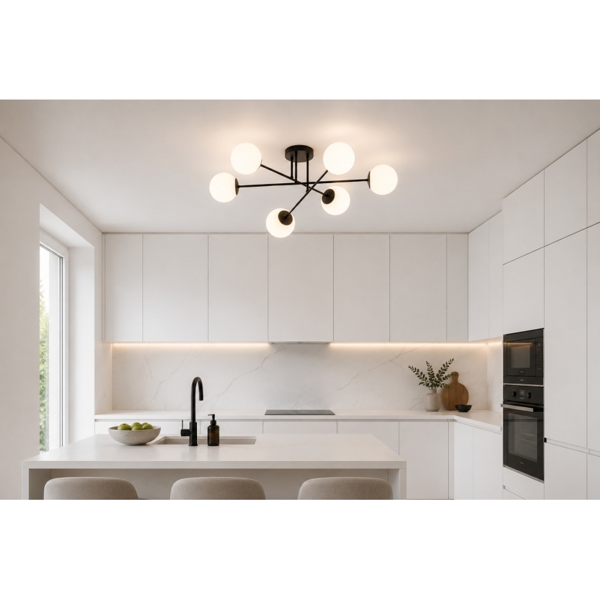 Brilagi - Prisadený luster MILO 6xE27/60W/230V čierna