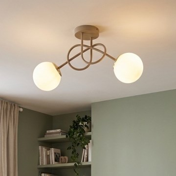 Brilagi - Prisadený luster MILO ECRU 2xE27/60W/230V béžová/zlatá