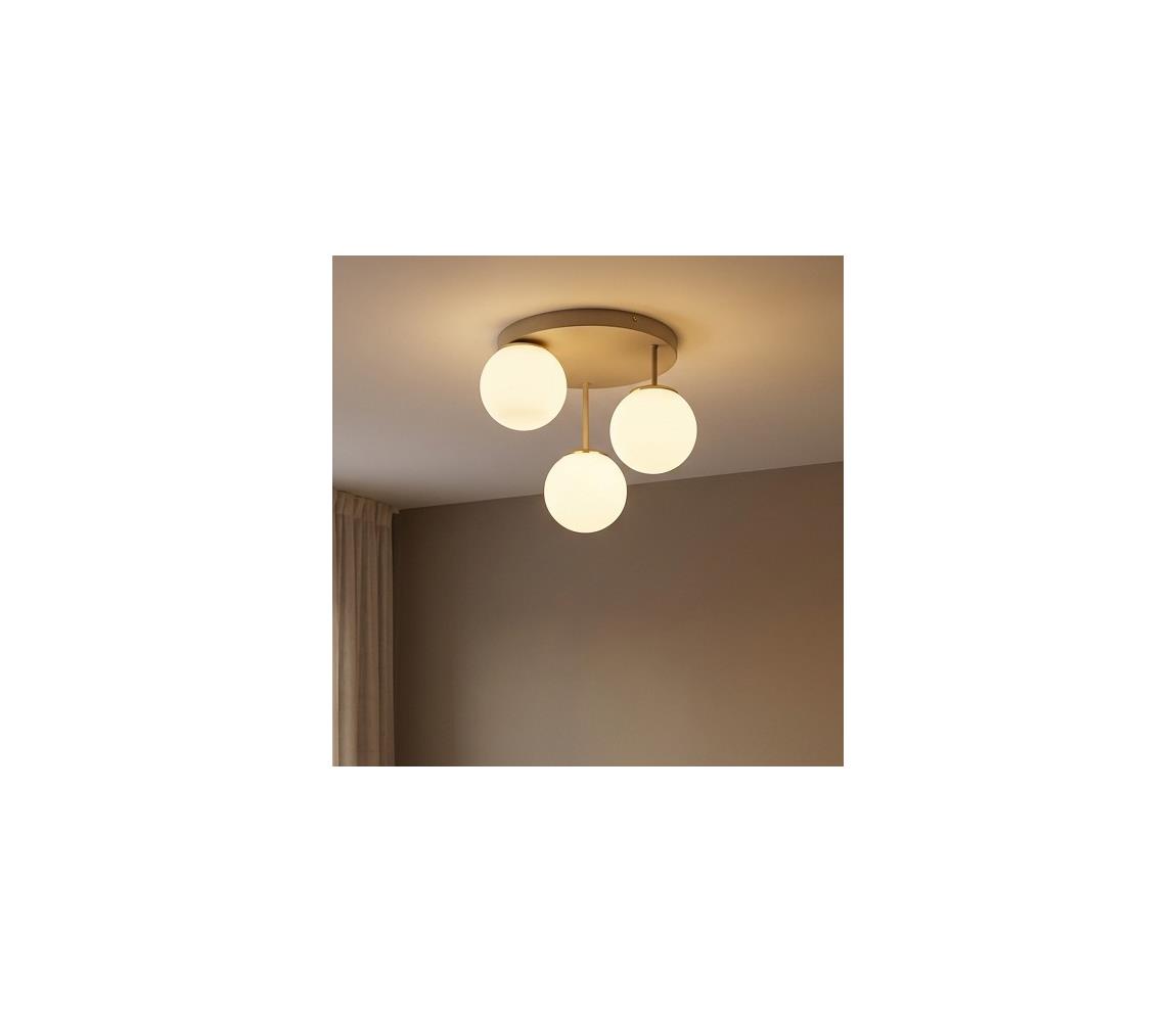 Brilagi - Prisadený luster MILO ECRU 3xE27/60W/230V béžová/zlatá 75-009B