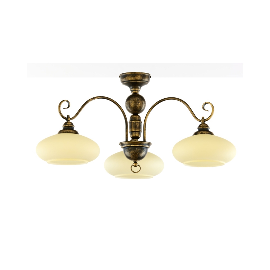 Brilagi - Prisadený luster MOLLERO 3xE27/15W/230V pr. 84 cm bronz/patina