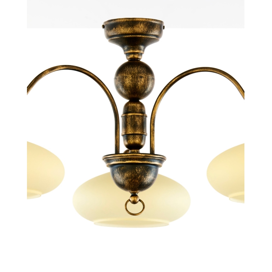 Brilagi - Prisadený luster MOLLERO 3xE27/15W/230V pr. 84 cm bronz/patina