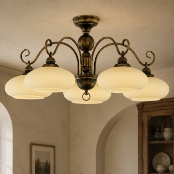 Brilagi - Prisadený luster MOLLERO 5xE27/15W/230V, priemer 84 cm, bronz/patina