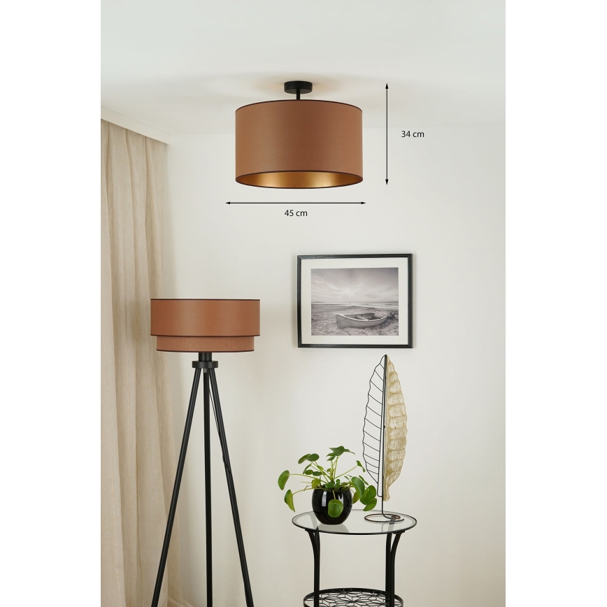 Brilagi - Prisadený luster OREGON ROLLER VEGE 1xE27/15W/230V pr. 45 cm hnedá
