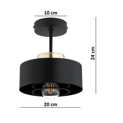 Brilagi - Prísadený luster SPRING 1xE27/60W/230V čierna/zlatá