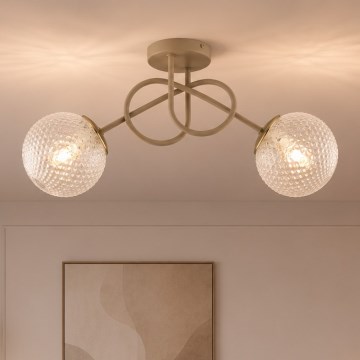 Brilagi - Prisadený luster STELLA 2xE27/60W/230V béžová/zlatá