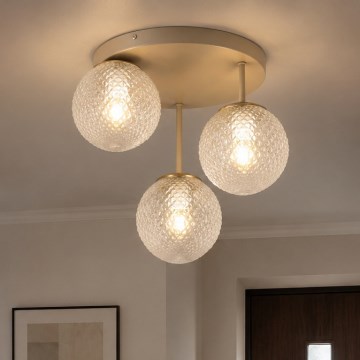 Brilagi - Prisadený luster STELLA 3xE27/60W/230V béžová/zlatá