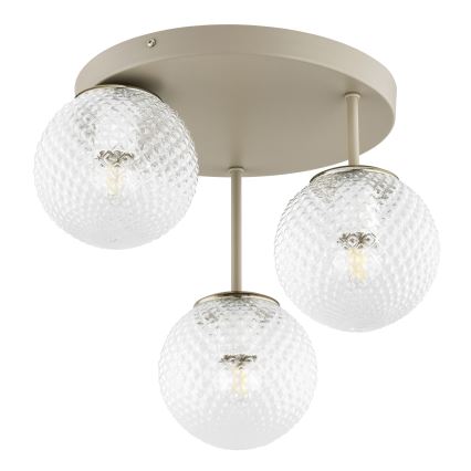 Brilagi - Prisadený luster STELLA 3xE27/60W/230V béžová/zlatá