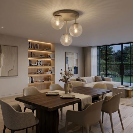 Brilagi - Prisadený luster STELLA 3xE27/60W/230V béžová/zlatá