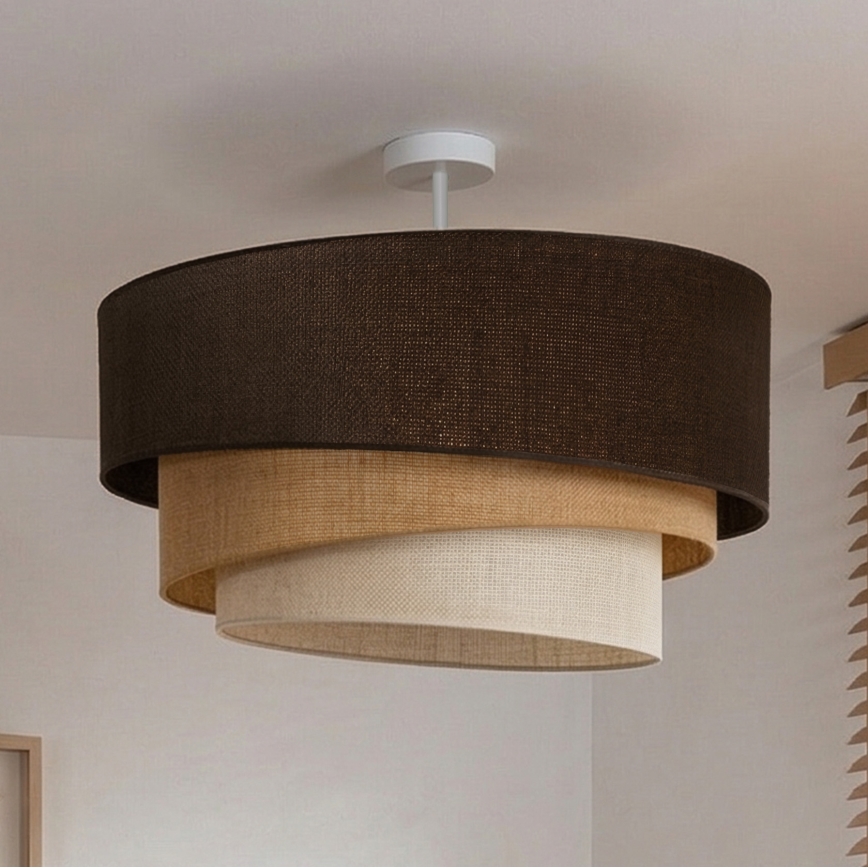 Brilagi - Prisadený luster TRIO 3xE27/60W/230V pr. 60 cm hnedá/béžová/biela