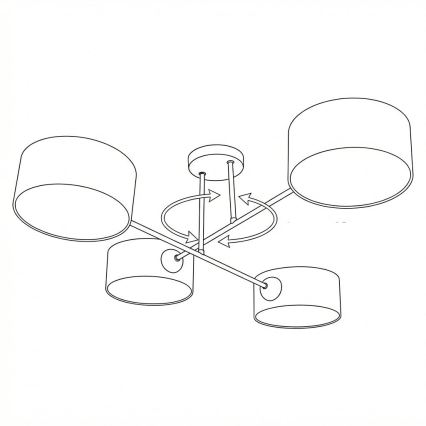 Brilagi - Prisadený luster VIRGO 4xE14/40W/230V béžová/zlatá