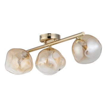 Brilagi - Prisadený luster VULCANO 3xG9/8W/230V zlatá/zadymená béžová