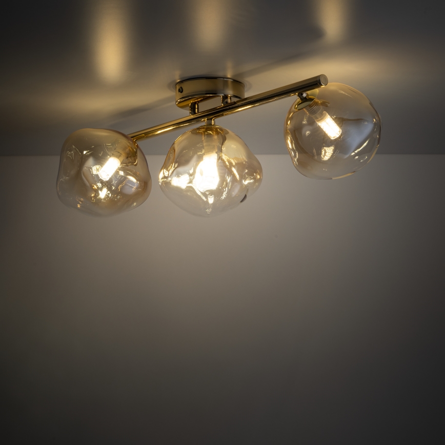 Brilagi - Prisadený luster VULCANO 3xG9/8W/230V zlatá/zadymená béžová