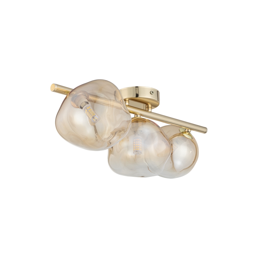 Brilagi - Prisadený luster VULCANO 3xG9/8W/230V zlatá/zadymená béžová