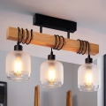 Brilagi - Prisadený luster WOOD GLASS 3xE27/60W/230V borovica/čierna/biela