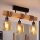 Brilagi - Prisadený luster WOOD GLASS 3xE27/60W/230V borovica/čierna/dymová hnedá