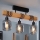 Brilagi - Prisadený luster WOOD GLASS 3xE27/60W/230V borovica/čierna/dymová sivá