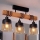 Brilagi - Prisadený luster WOOD GLASS 3xE27/60W/230V borovica/čierna/dymovo-hnedá