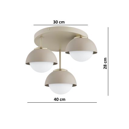 Brilagi - Pritrjeni lestenec COSMO 3xE27/60W/230V v bež/zlati barvi