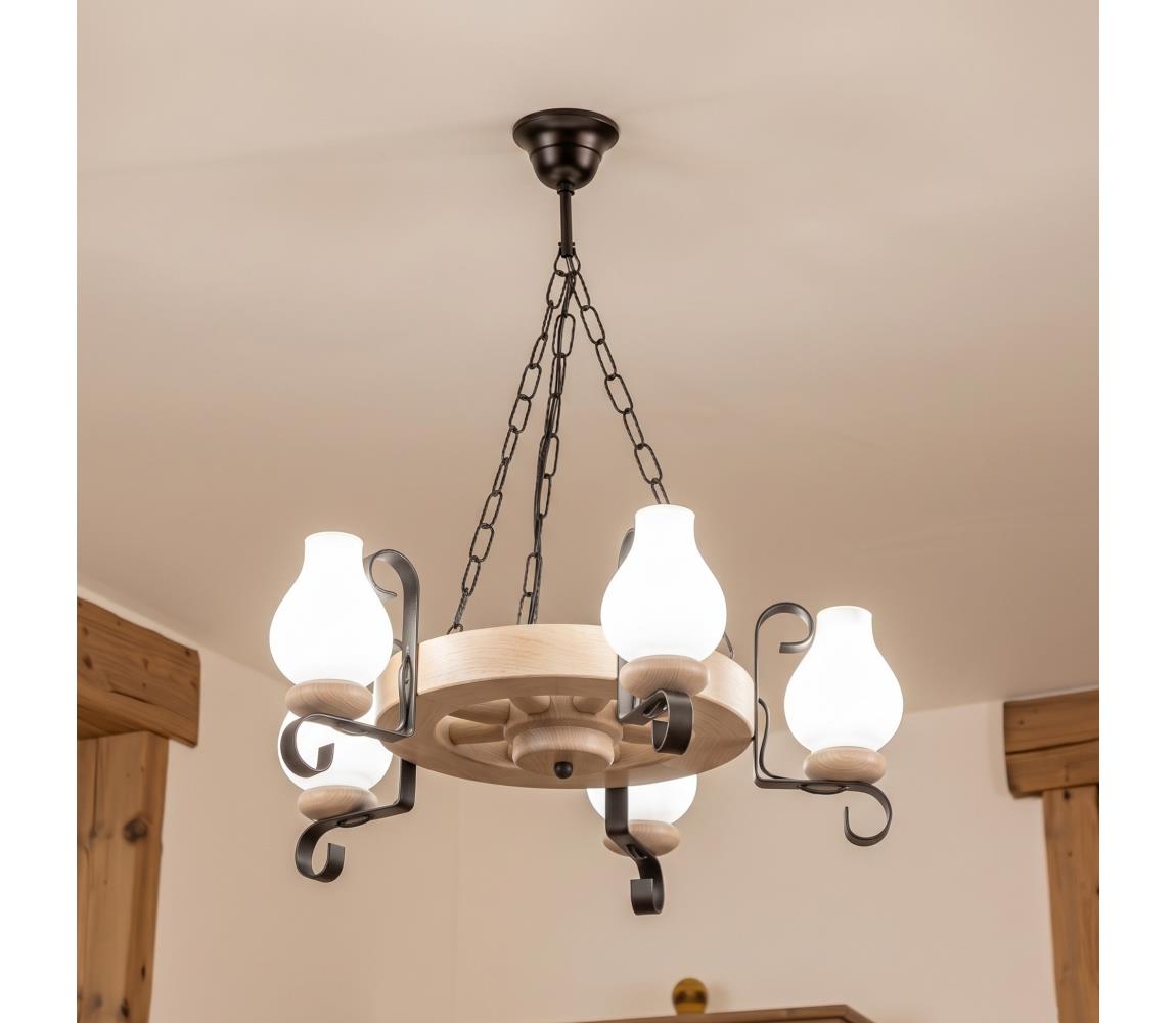 Brilagi - Reťazový luster ROATA 5xE14/40W/230V dub EX-01096