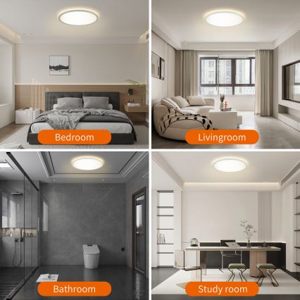 Brilagi - LED RGBW stmievateľné stropné svietidlo ULTRA SLIM LED/18W/230V 2700–6500K pr. 30 cm biela + diaľkové ovládanie
