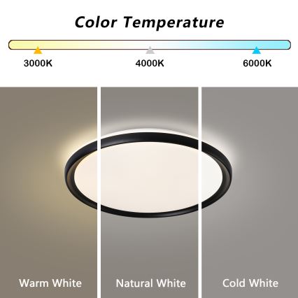 Brilagi - LED stmievateľné stropné svietidlo RIVO LED/72W/230V 3000-6000K čierne pr. 50 cm + diaľkové ovládanie