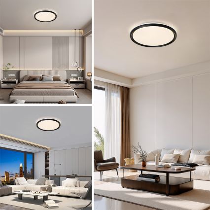 Brilagi - LED stmievateľné stropné svietidlo RIVO LED/72W/230V 3000-6000K čierne pr. 50 cm + diaľkové ovládanie