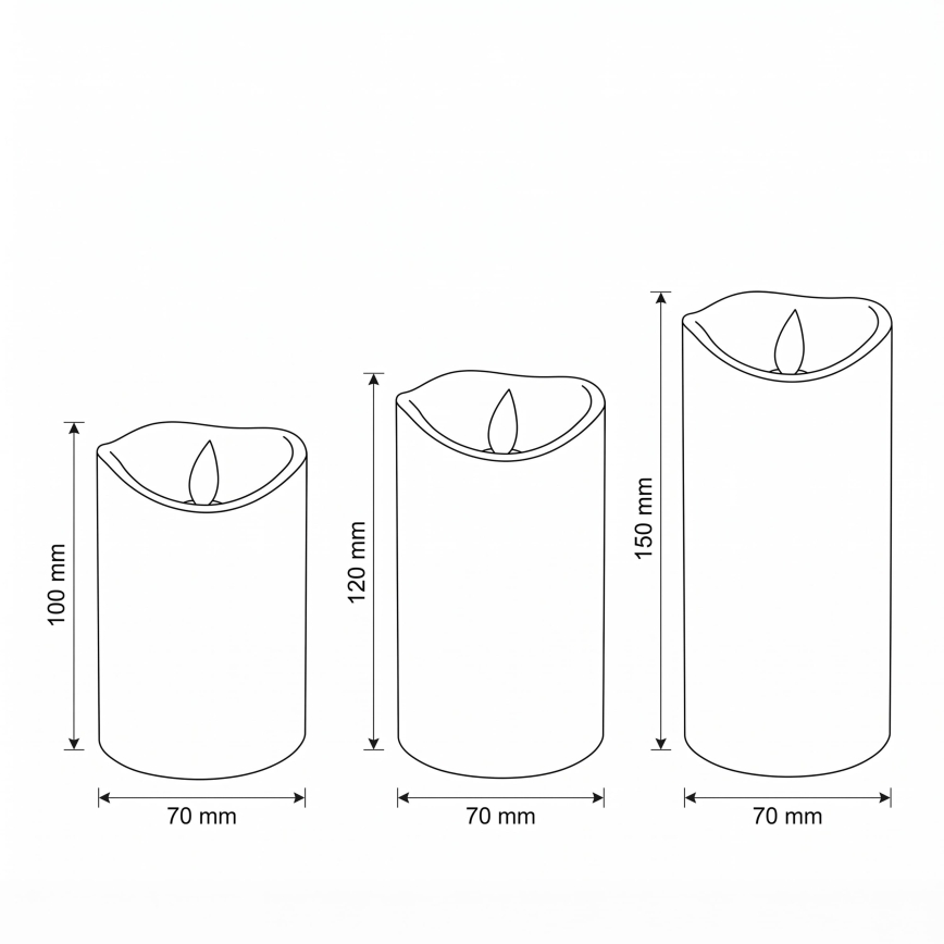 BRILAGI - SADA 3x LED sviečky LED/3xAAA krémová + diaľkové ovládanie