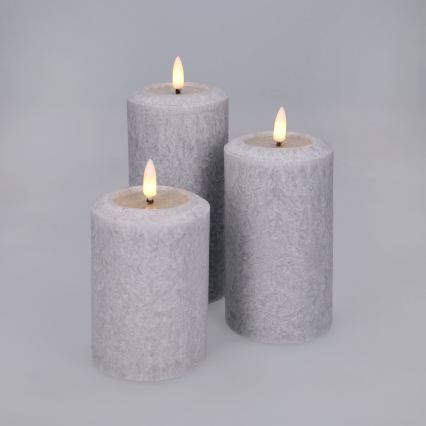 BRILAGI - sada 3x LED sviečok, LED/2xAA, sivá