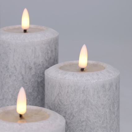 BRILAGI - sada 3x LED sviečok, LED/2xAA, sivá