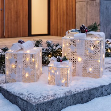 BRILAGI - SADA 3x LED Vonkajšie vianočné dekorácie LED/230V IP44 darčeky
