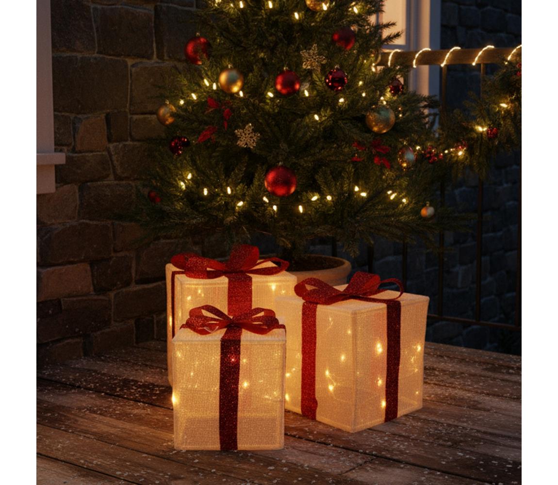 Brilagi - SADA 3× LED vonkajších vianočných dekorácií LED/2,6W/3×AA IP44 darčeky 1v1115-OEM1